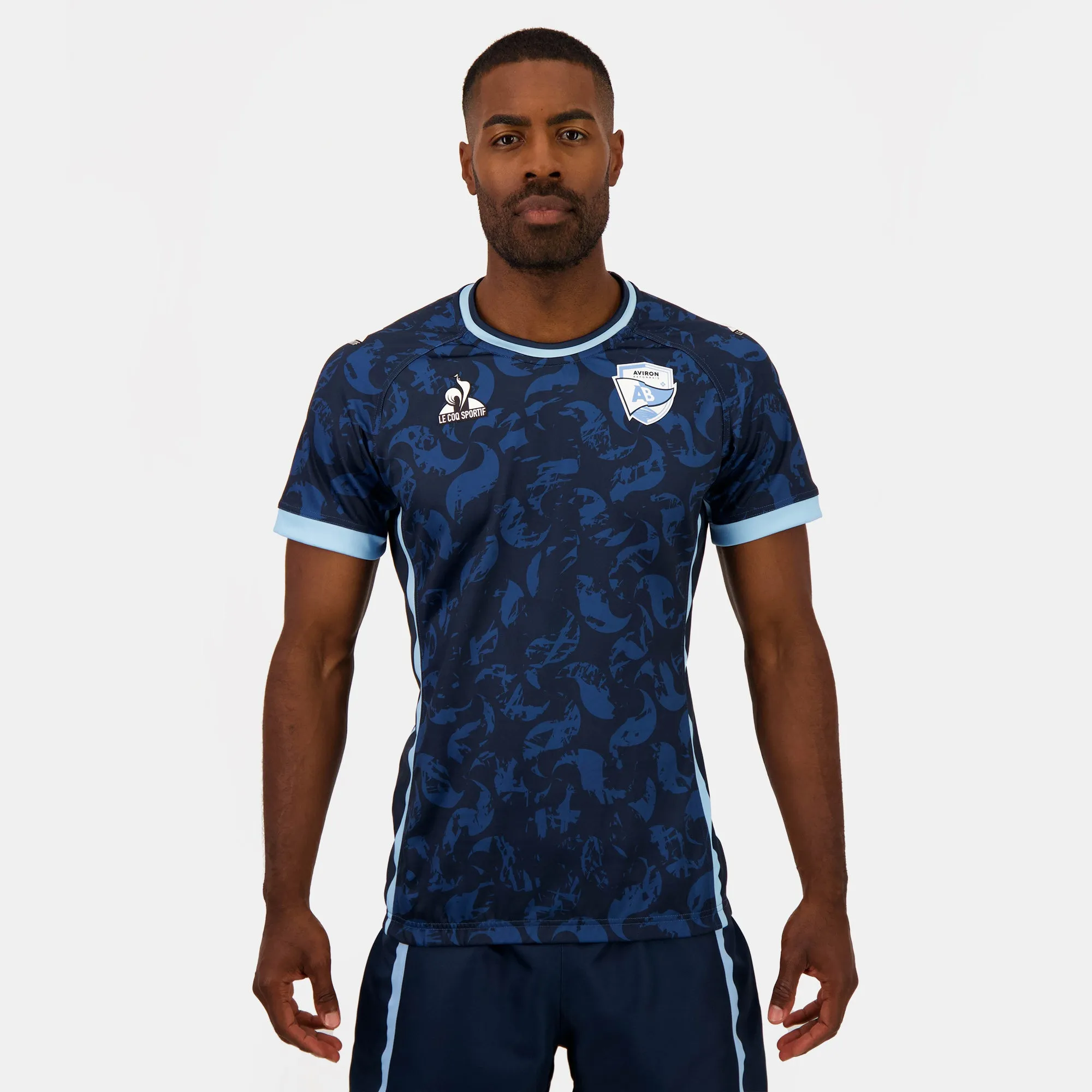 2421942-AB PRO Maillot SS M blue navy | Maillot pro Away officiel Aviron Bayonnais sold by Le Coq Sportif