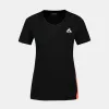 2410233-TRAINING Tee SS N°1 W black/orange perf | T-shirt Femme sold by Le Coq Sportif