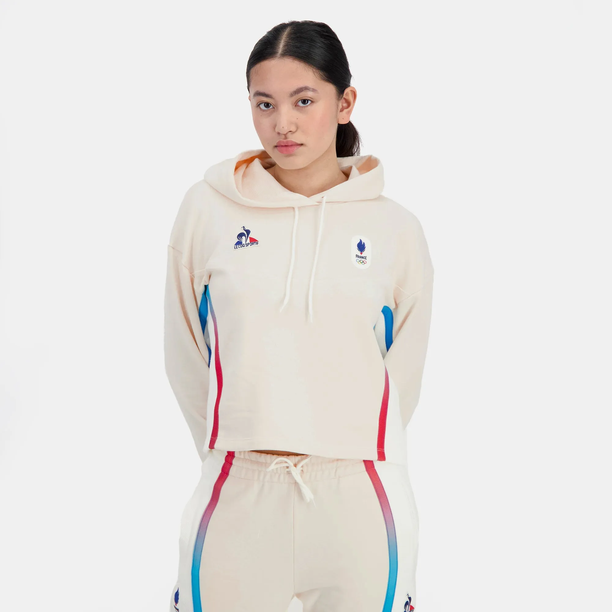 2410471-EFRO 24 Hoody N°1 W écru | Sweat à capuche Équipe de France Femme sold by Le Coq Sportif