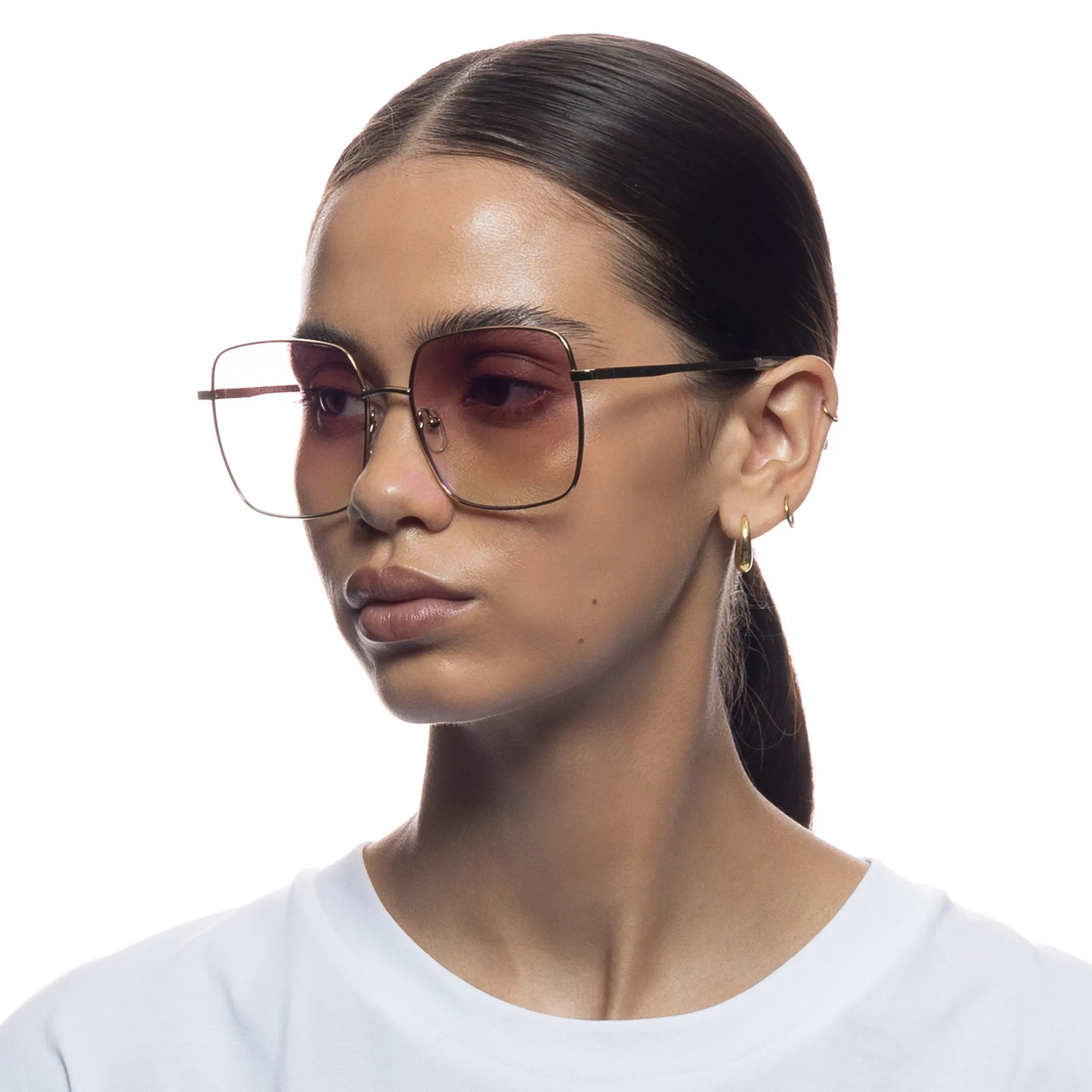 THE CHERISHED | BRIGHT GOLD PINK GRAD BLUE FLASH MIRROR sold by Le Specs product image thumbnail 4