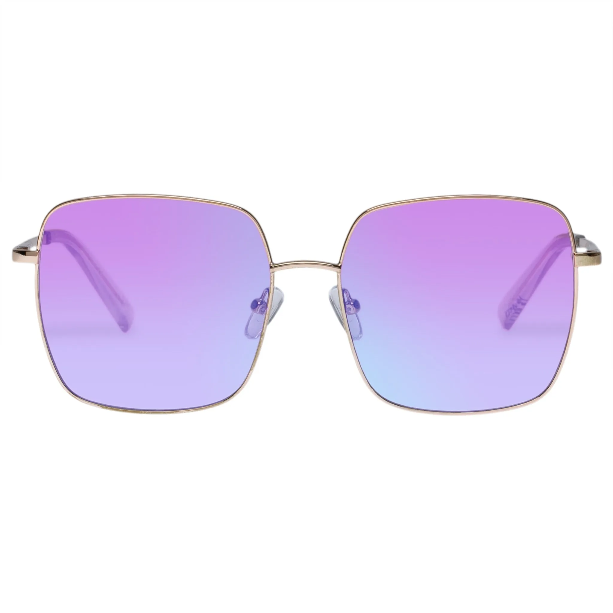 THE CHERISHED | BRIGHT GOLD PINK GRAD BLUE FLASH MIRROR sold by Le Specs