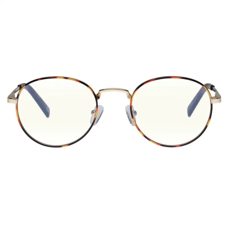 LOST LEGACY | BLUE LIGHT GOLD TORT GLASSES sold by Le Specs