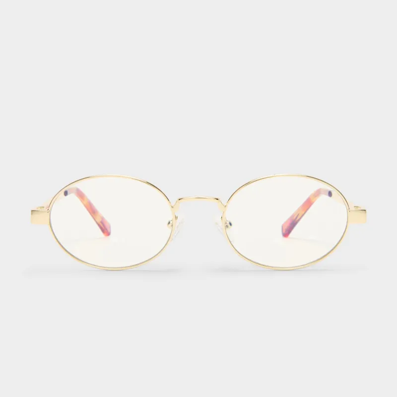 POSEIDON DEUX | GOLD BLUE LIGHT LENS sold by Le Specs