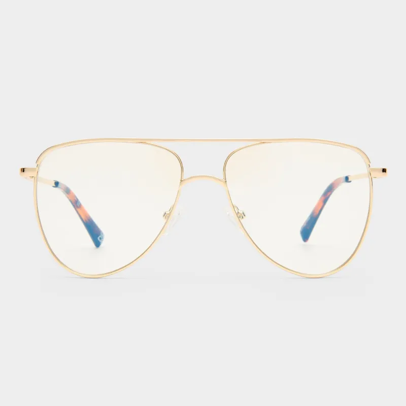 THE DUKE | GOLD BLUE LIGHT LENS sold by Le Specs