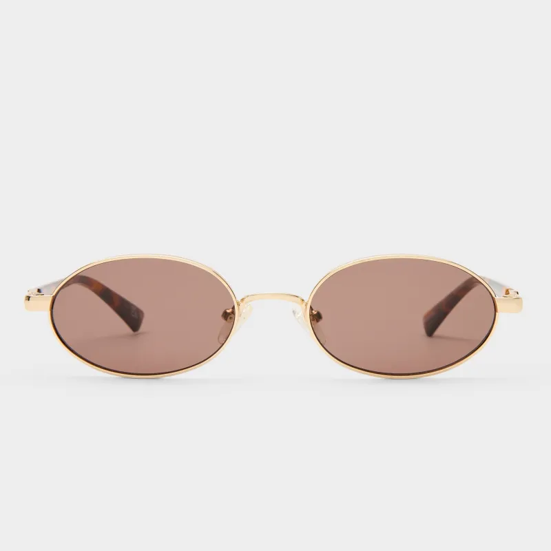 ICICLE | BRIGHT GOLD SMOKEY BROWN MONO made by Le Specs