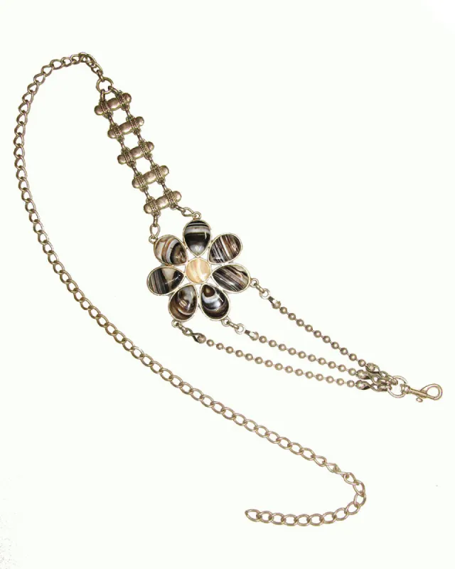 Vintage Flower Power Chain Belt sold by Leatherock
