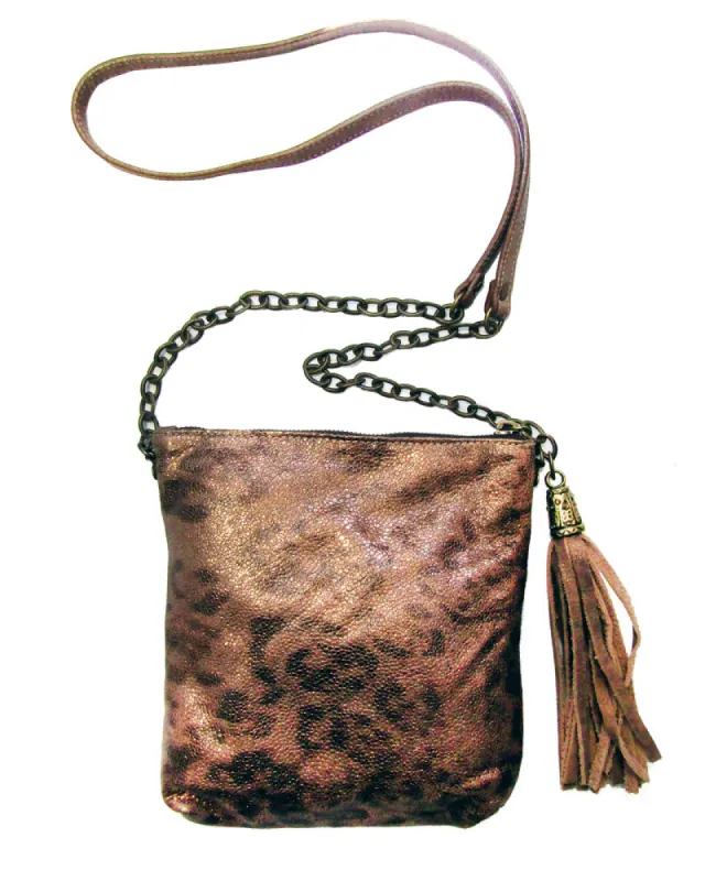 Bronze Metallic Crossbody Bag sold by Leatherock