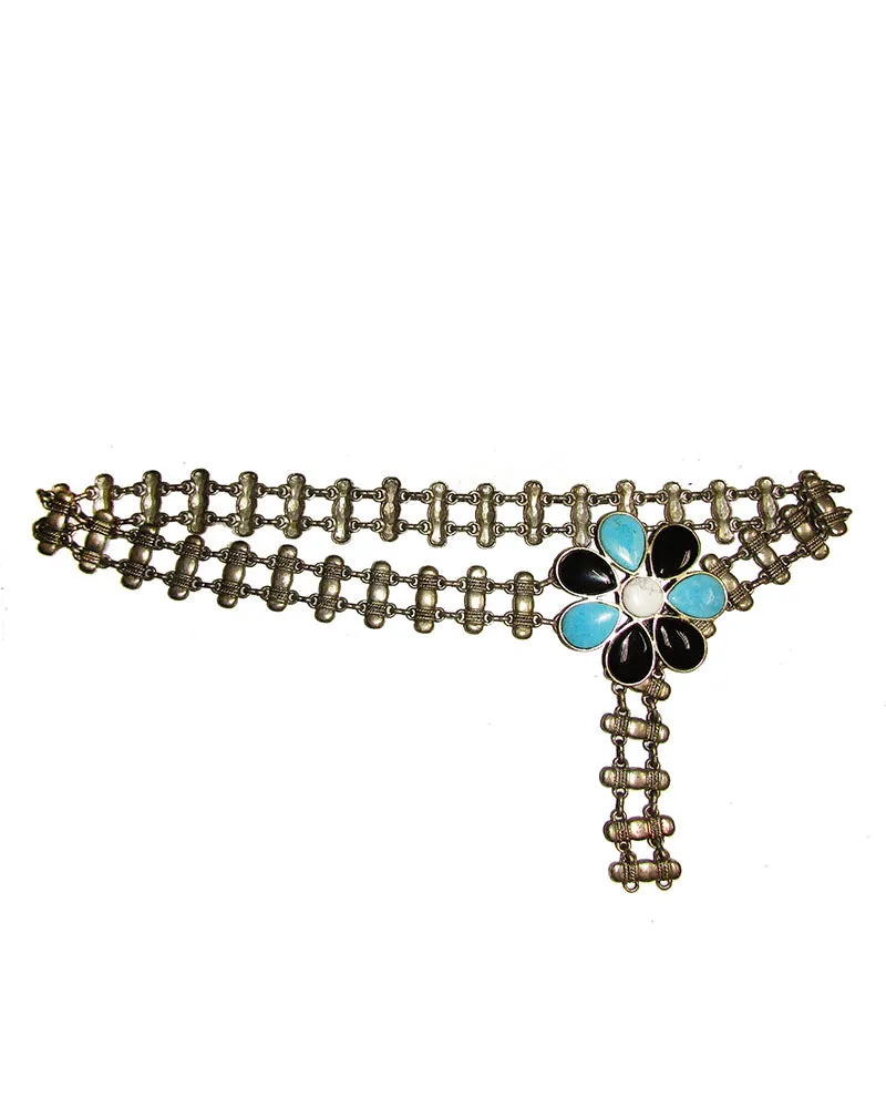 Vintage Flower Chain Belt sold by Leatherock product image thumbnail 2