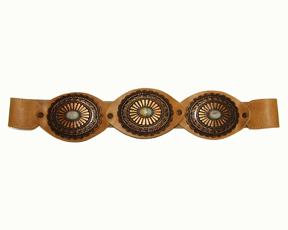 Statement Concho Belt with elastic sold by Leatherock