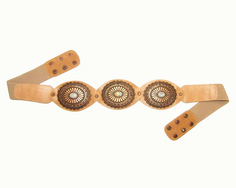 Statement Concho Belt with elastic sold by Leatherock product image thumbnail 2