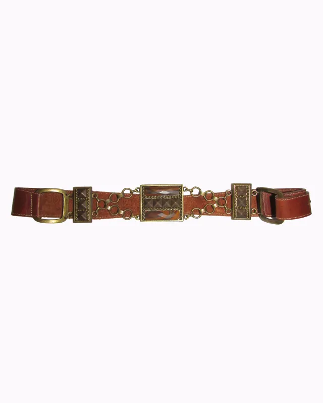 Cori Chain and Leather Belt made by Leatherock