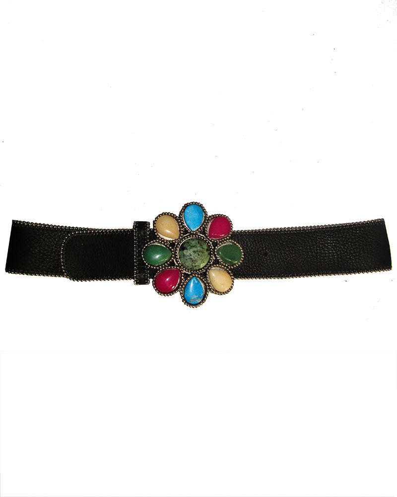 Flower Power Contour Belt sold by Leatherock product image thumbnail 3