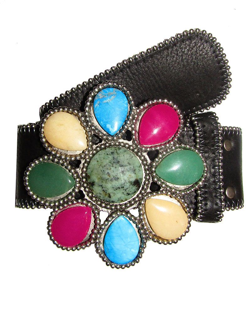 Flower Power Contour Belt sold by Leatherock