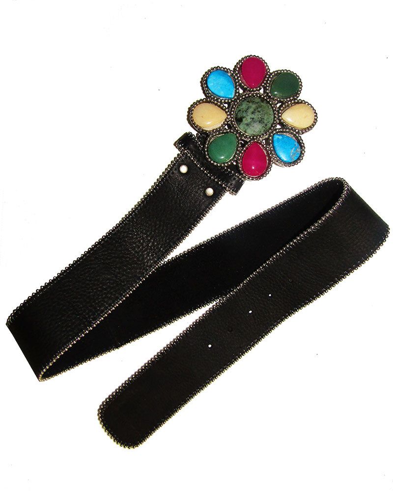 Flower Power Contour Belt sold by Leatherock product image thumbnail 2