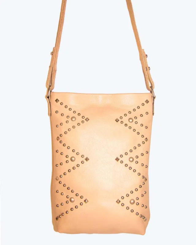 *ZigZag Studded Crossbody Bag sold by Leatherock