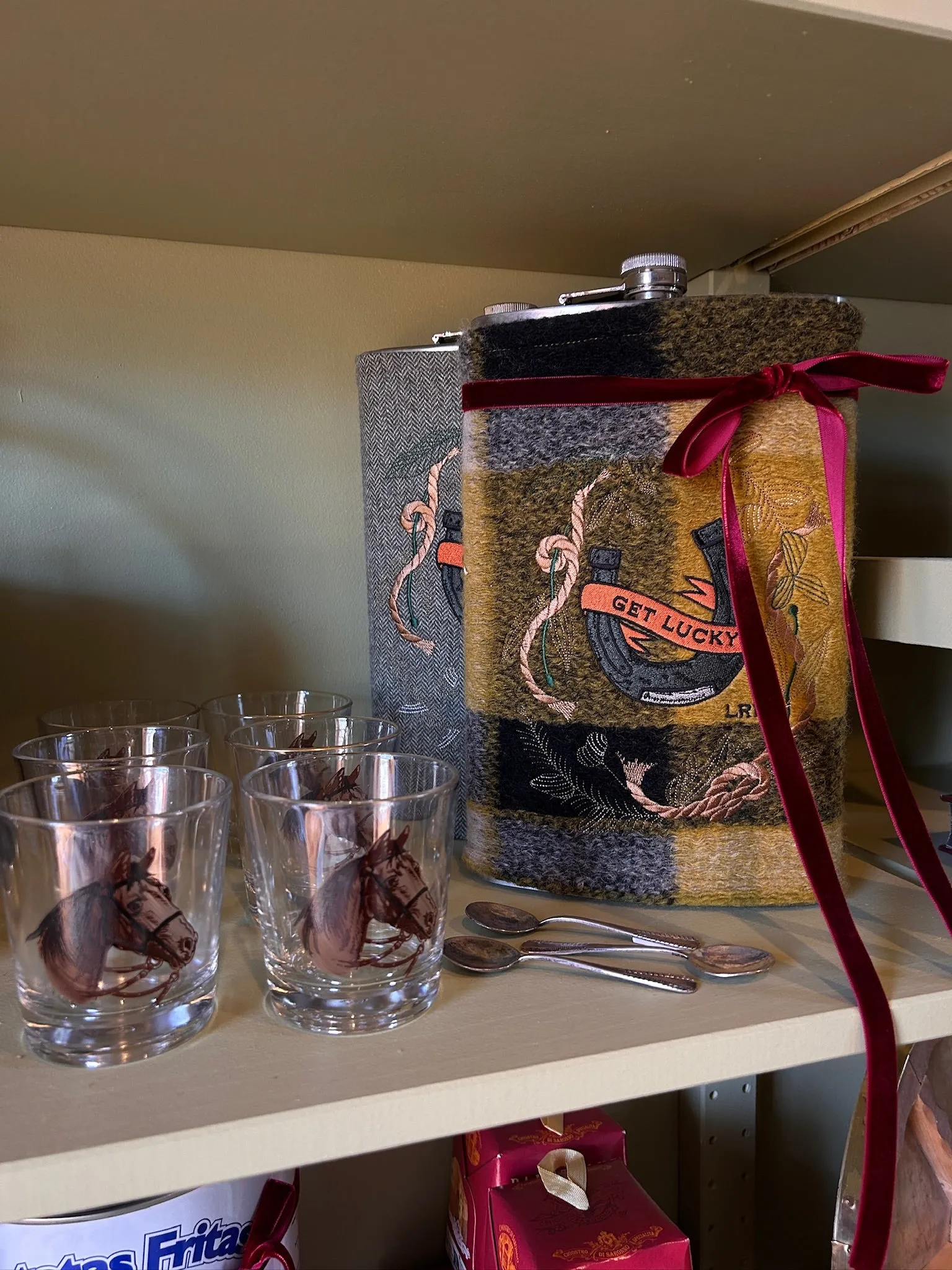 Embroidered "Get Lucky" Flasks sold by Lela Rose product image thumbnail 2