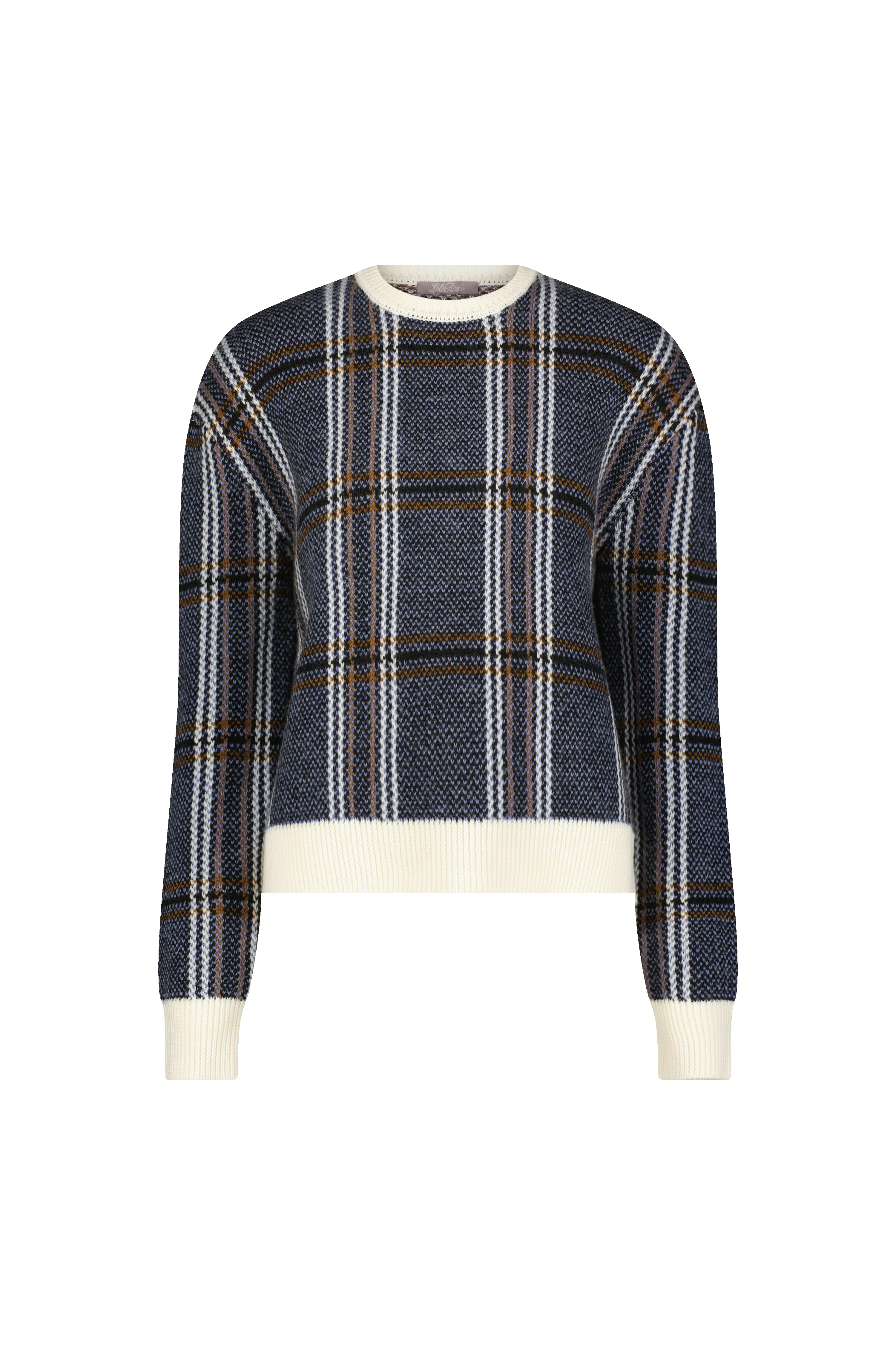 Plaid Jacquard Knit Pullover sold by Lela Rose product image thumbnail 4