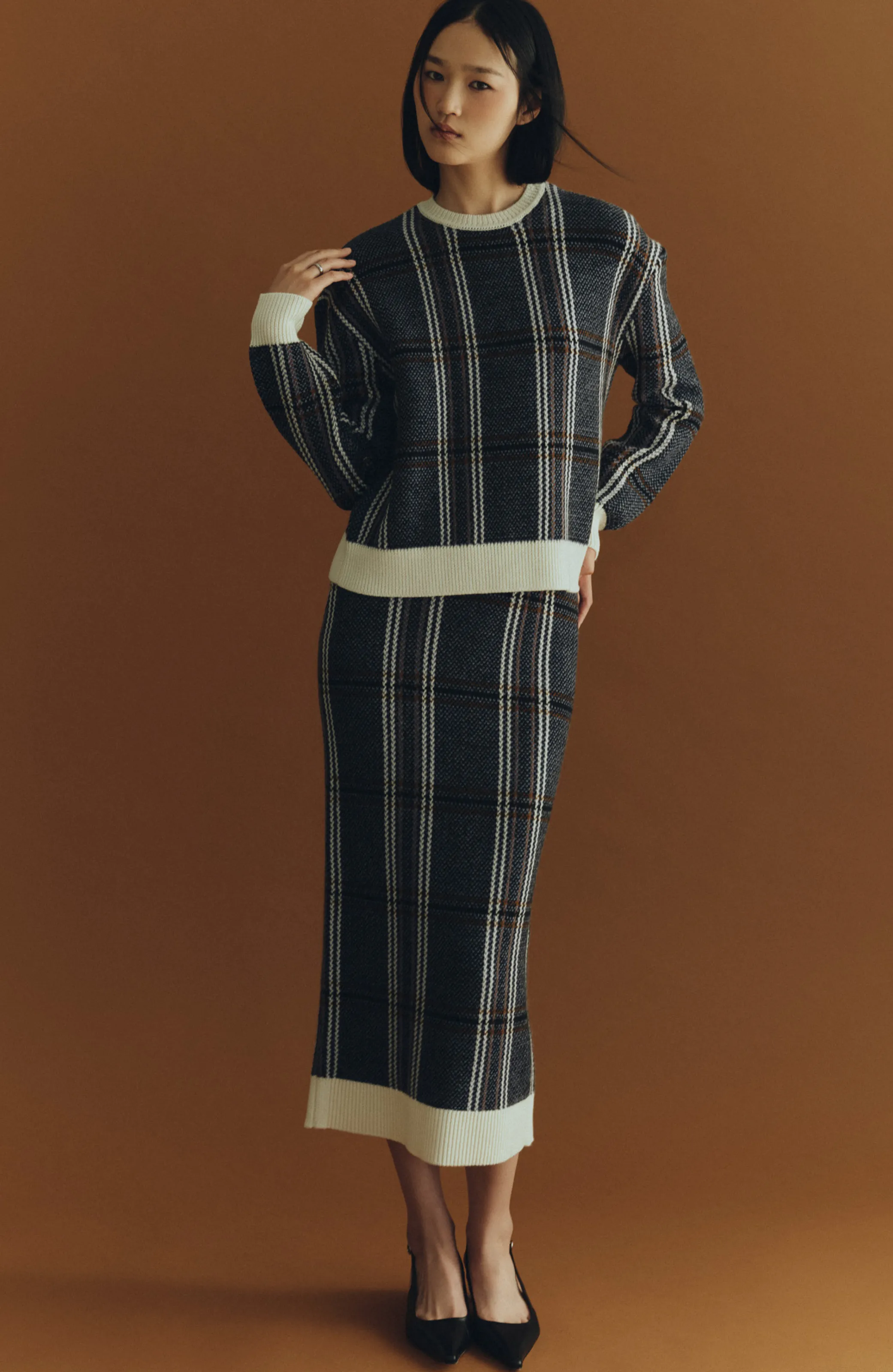 Plaid Jacquard Knit Pullover sold by Lela Rose product image thumbnail 2