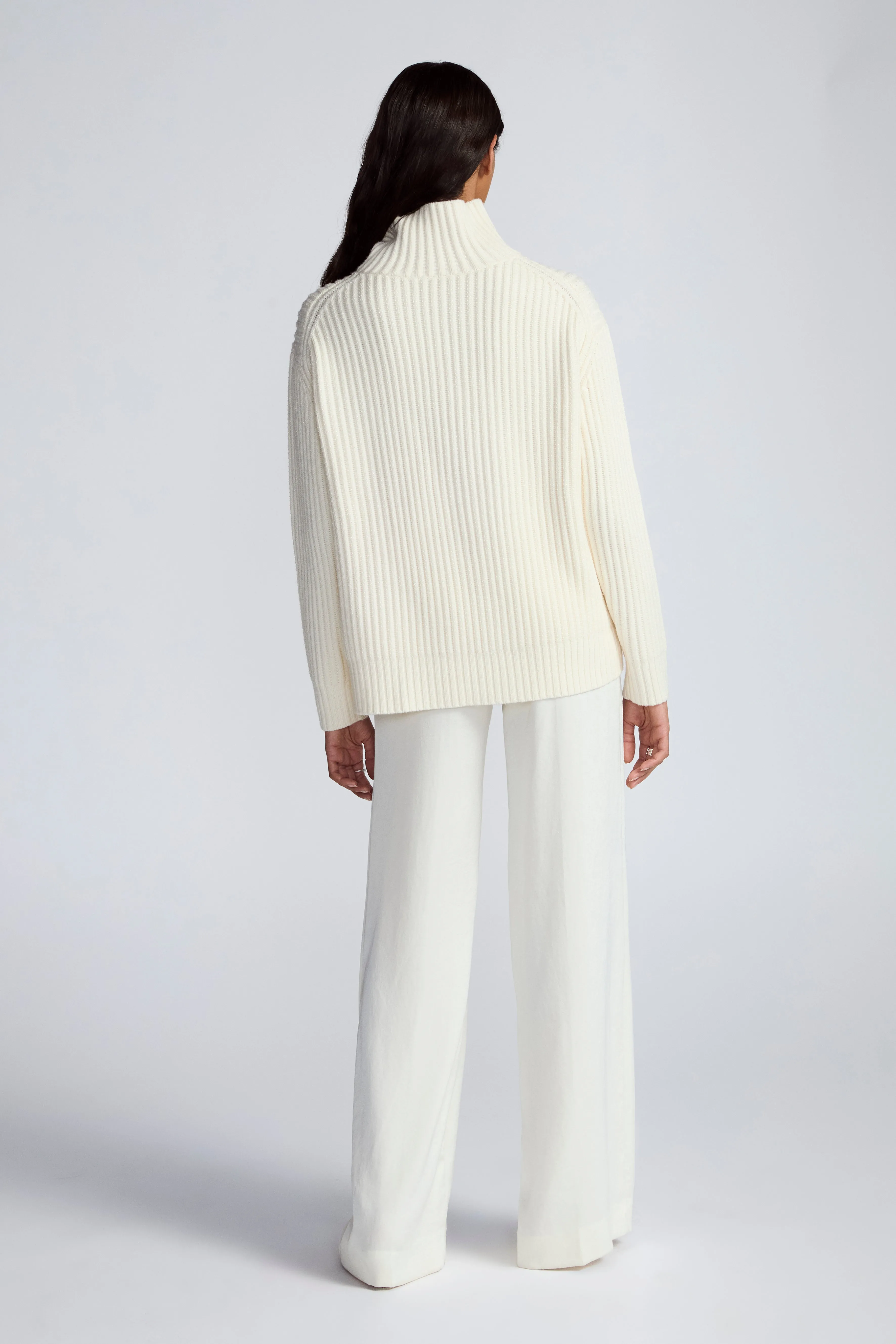 Washed Satin Side Zip Wide Leg Pant sold by Lela Rose product image thumbnail 3