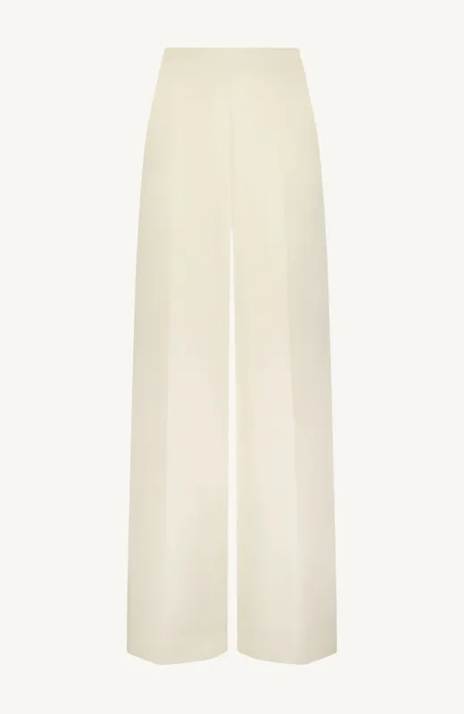 Washed Satin Side Zip Wide Leg Pant sold by Lela Rose