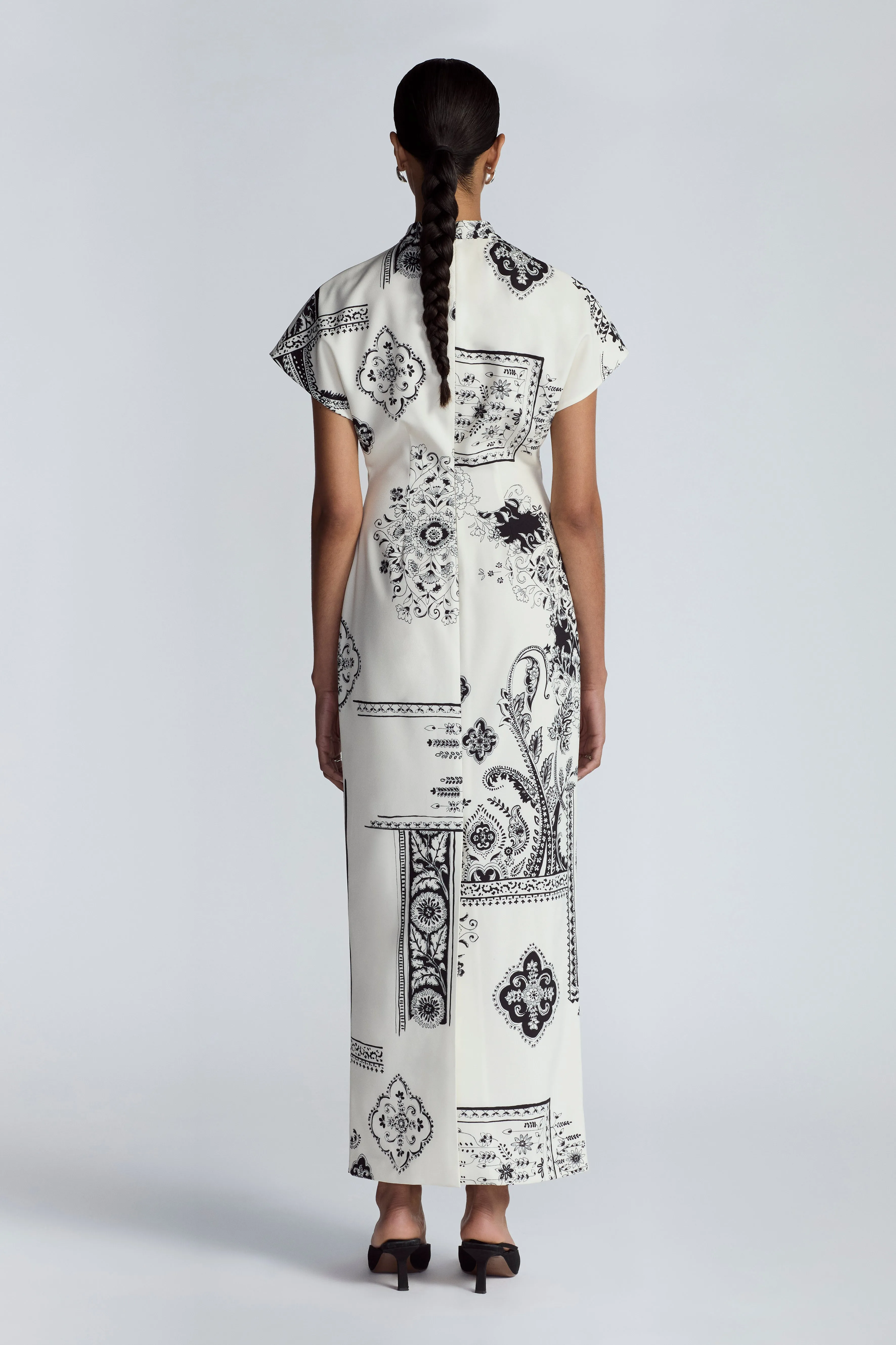 Printed Stretch Crepe Stella Dress sold by Lela Rose product image thumbnail 3