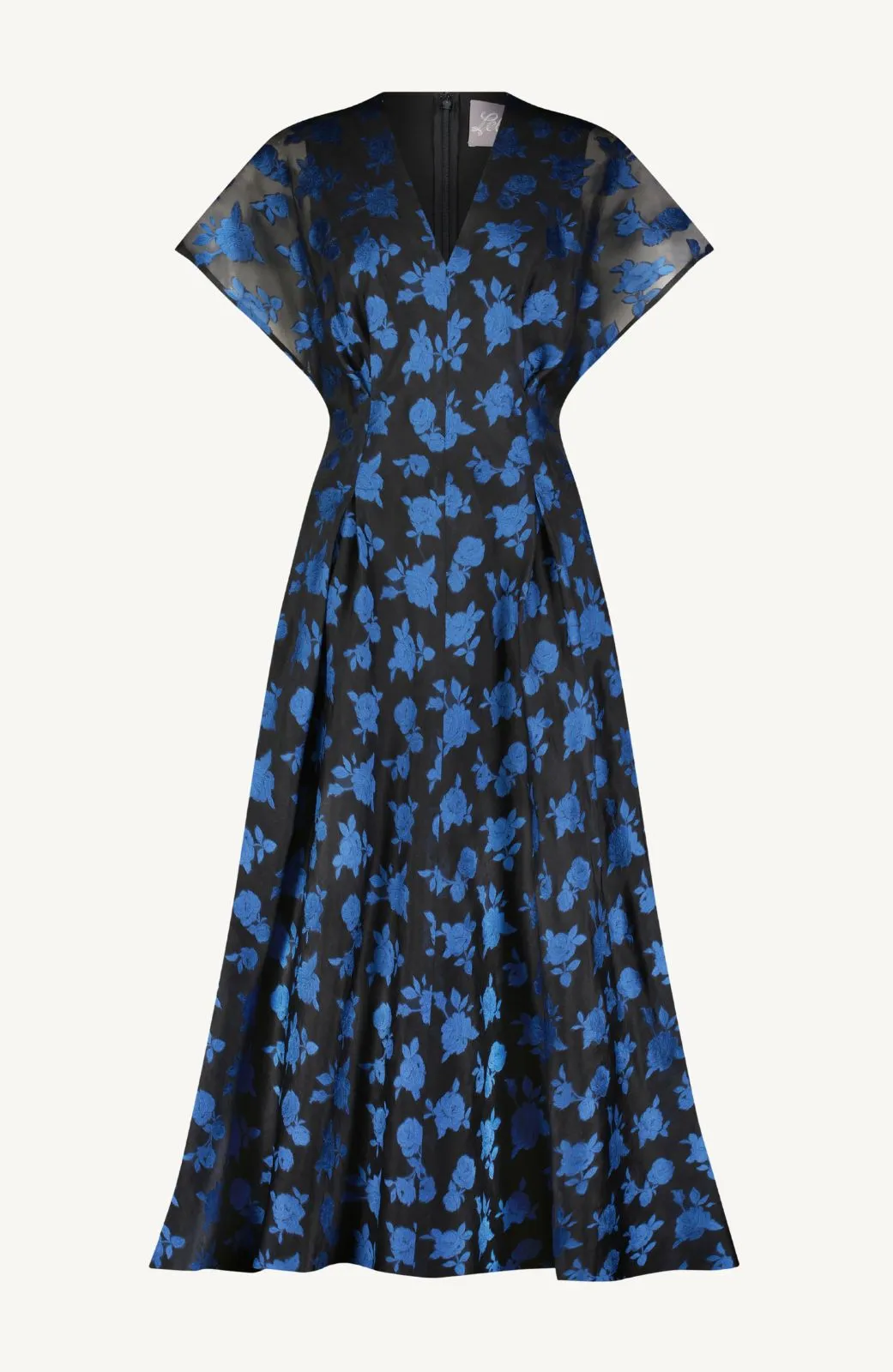Floral Fil Coupe V-Neck A-line Dress sold by Lela Rose