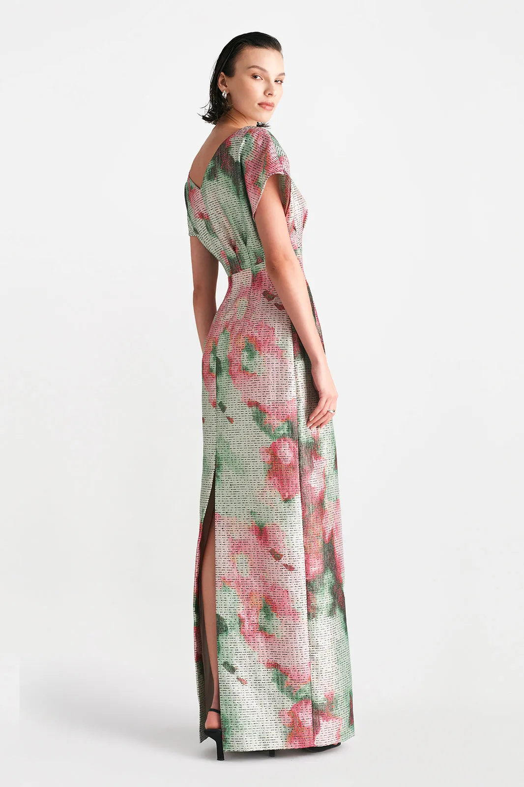 Watercolor Jacquard Boatneck Gown sold by Lela Rose product image thumbnail 4