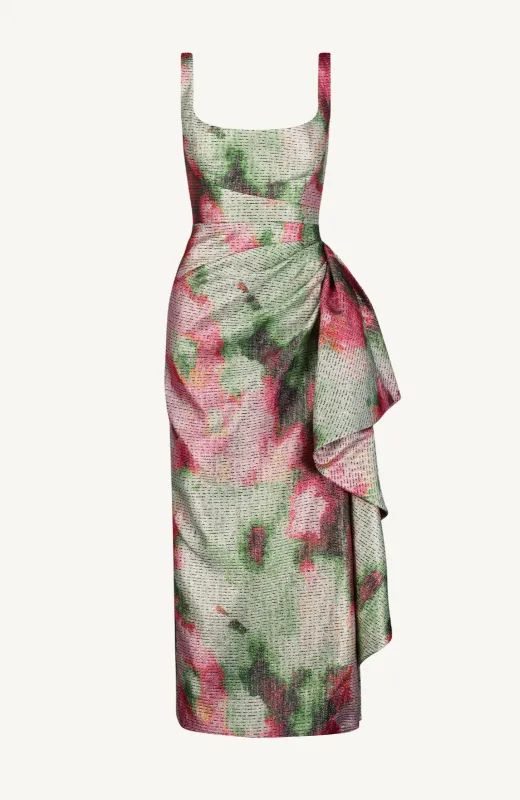 Watercolor Jacquard Scoop Neck Florence Sheath sold by Lela Rose
