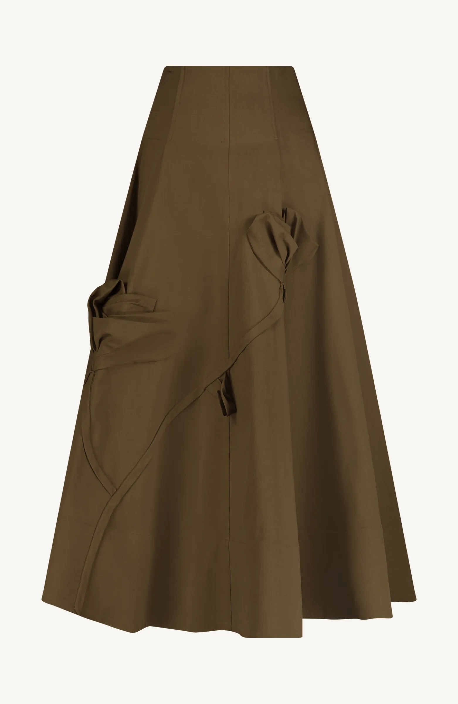 Stretch Cotton Twill Draped Rose Parker Skirt sold by Lela Rose