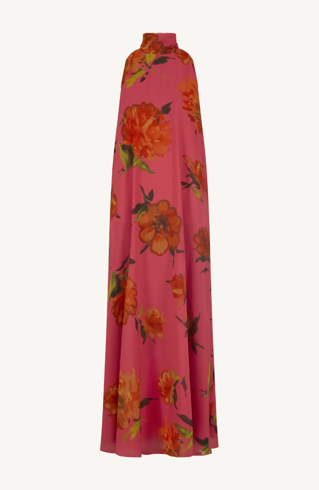 Floral Printed Chiffon Sleeveless Tie Neck Maxi Dress sold by Lela Rose