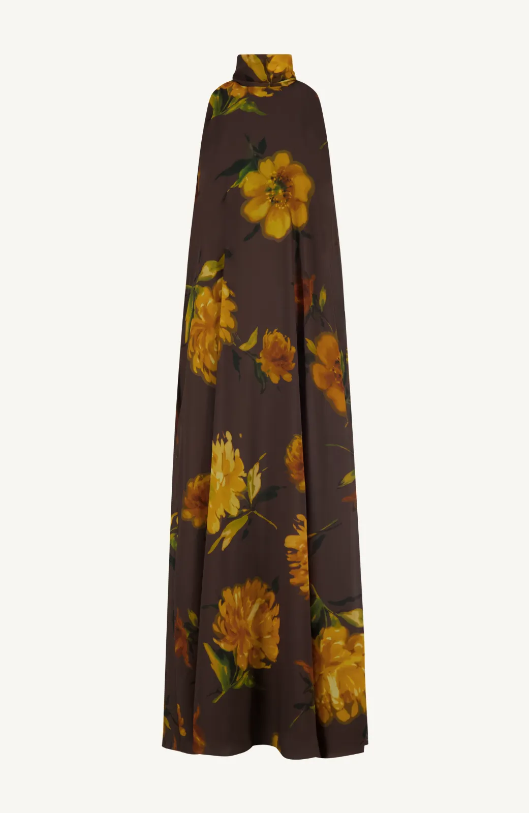 Floral Printed Chiffon Sleeveless Tie Neck Maxi Dress sold by Lela Rose