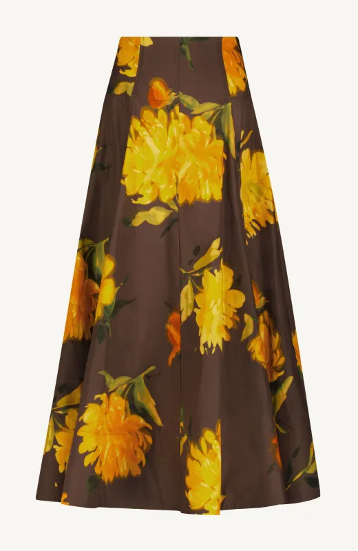 Floral Printed Cotton Parker Skirt sold by Lela Rose