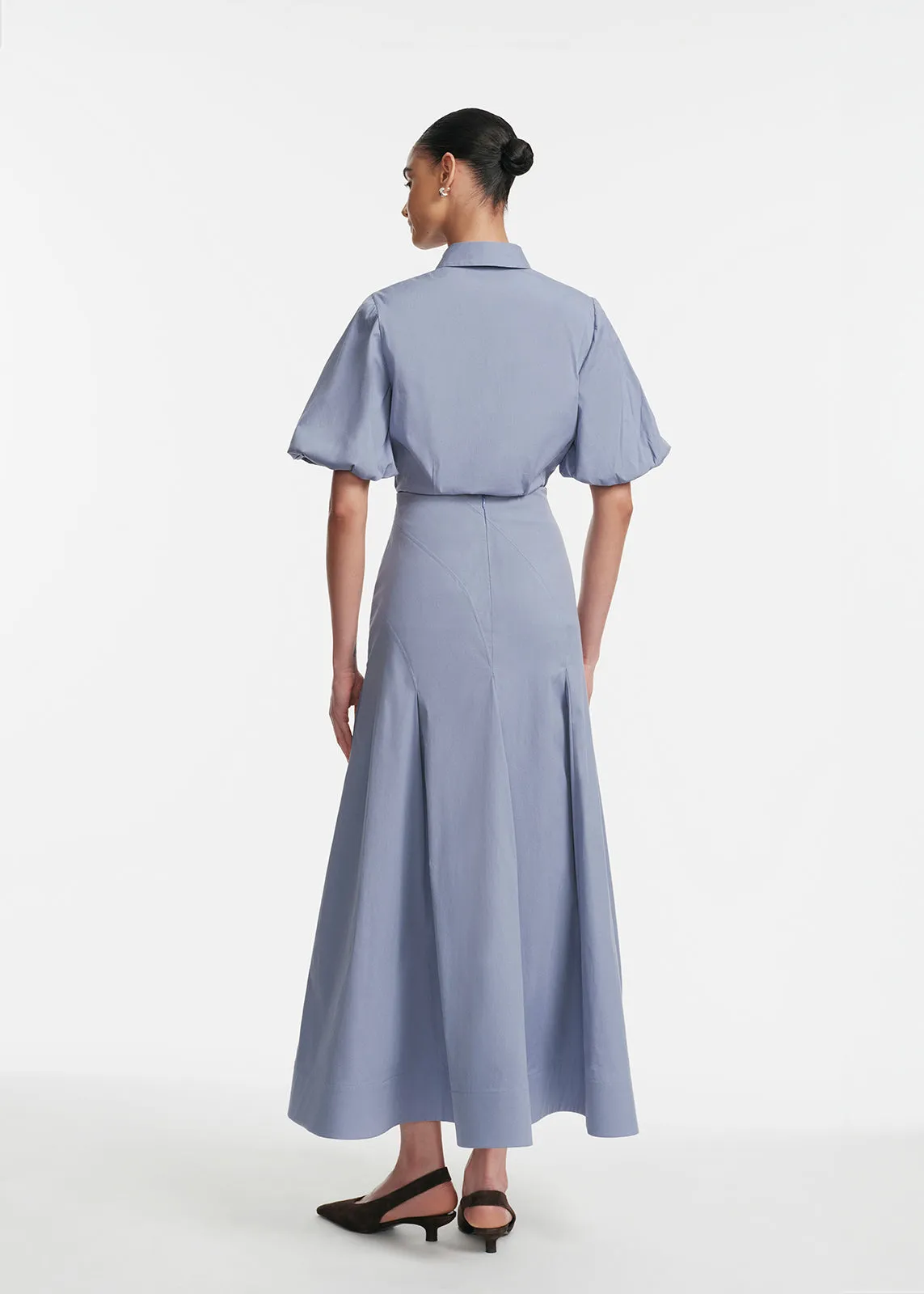 Cotton Poplin Seam Detail Skirt sold by Lela Rose product image thumbnail 3