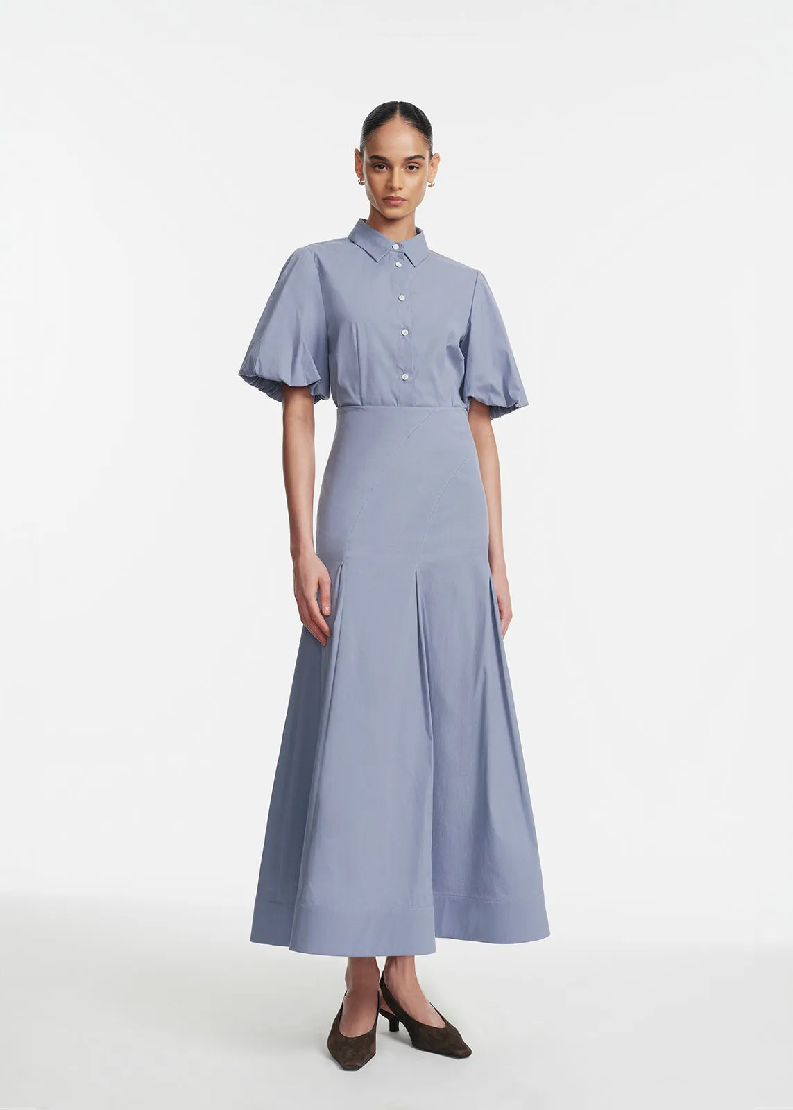 Cotton Poplin Seam Detail Skirt sold by Lela Rose