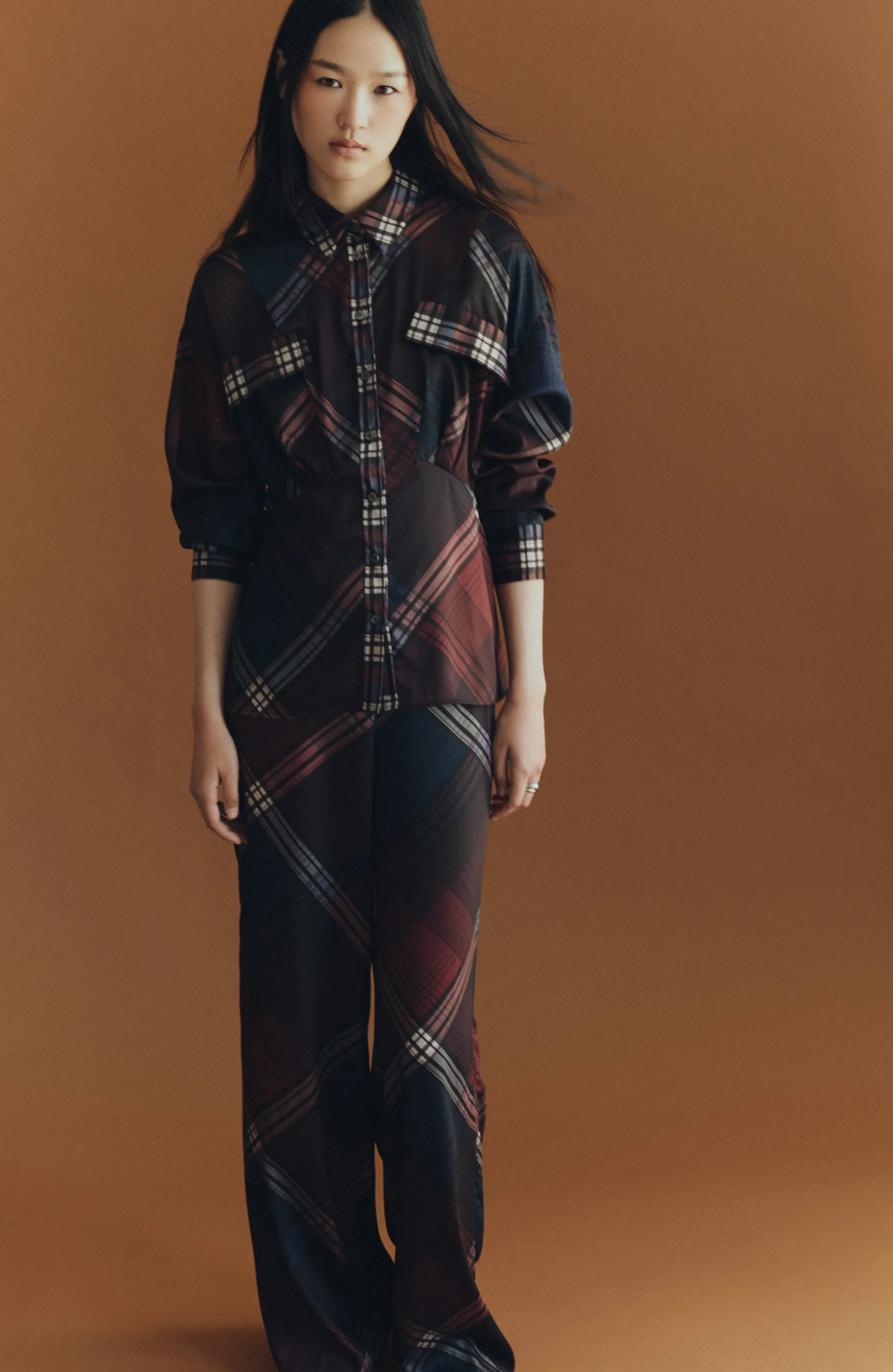 Plaid Satin Sara Pant sold by Lela Rose product image thumbnail 2