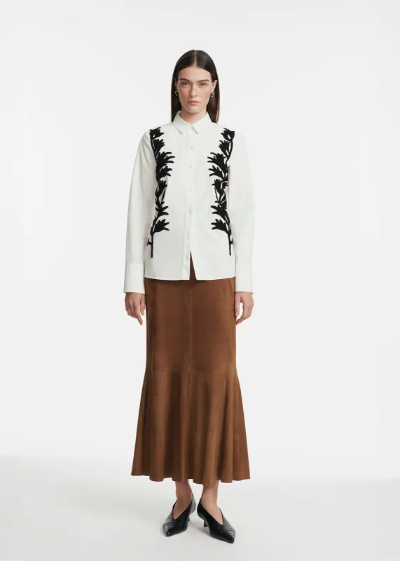 Boucle Embroidered Cotton Poplin Shirt sold by Lela Rose