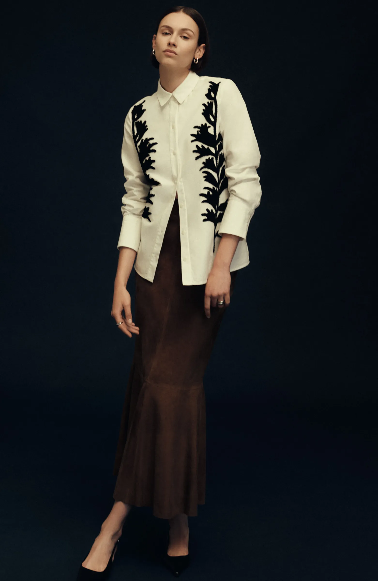 Boucle Embroidered Cotton Poplin Shirt sold by Lela Rose product image thumbnail 2