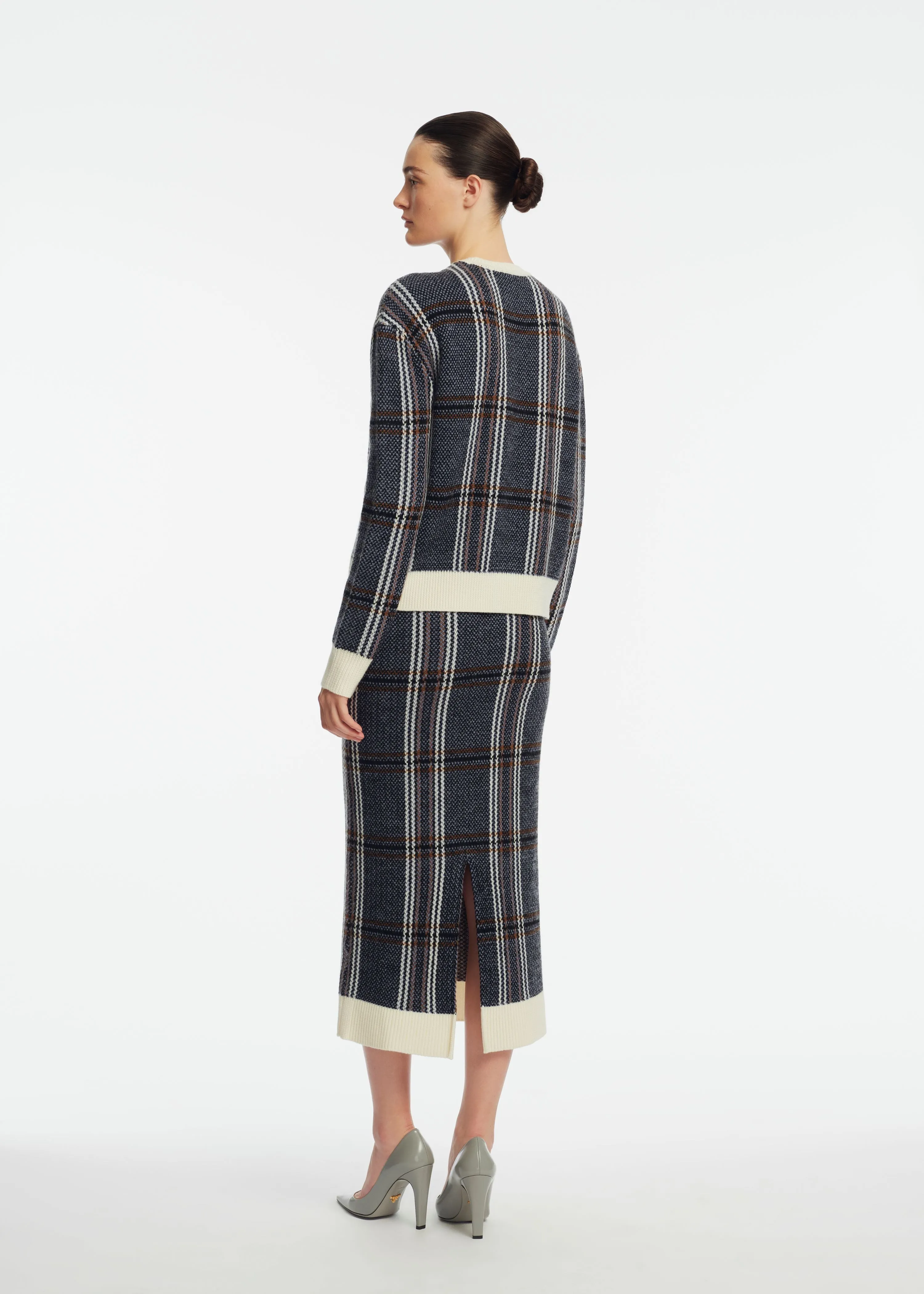 Plaid Jacquard Knit Skirt sold by Lela Rose product image thumbnail 3