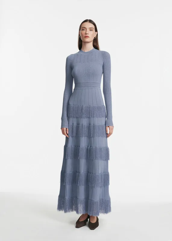 Fringe Detail Knit Piper Dress sold by Lela Rose