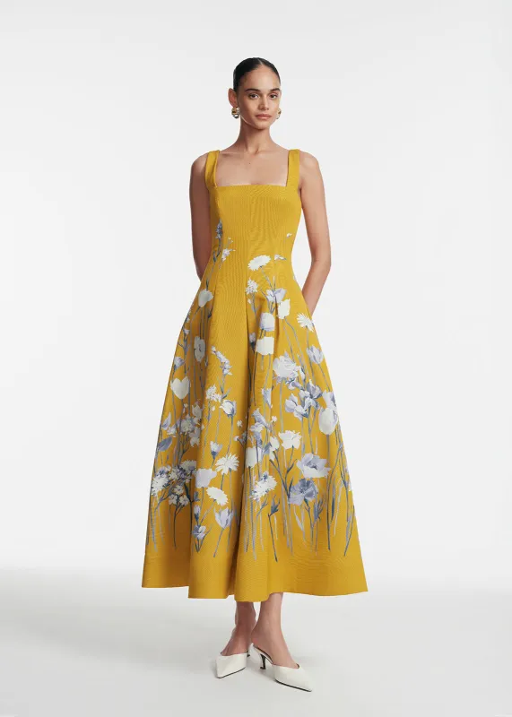 Floral Faille Square Neck Full Dress sold by Lela Rose