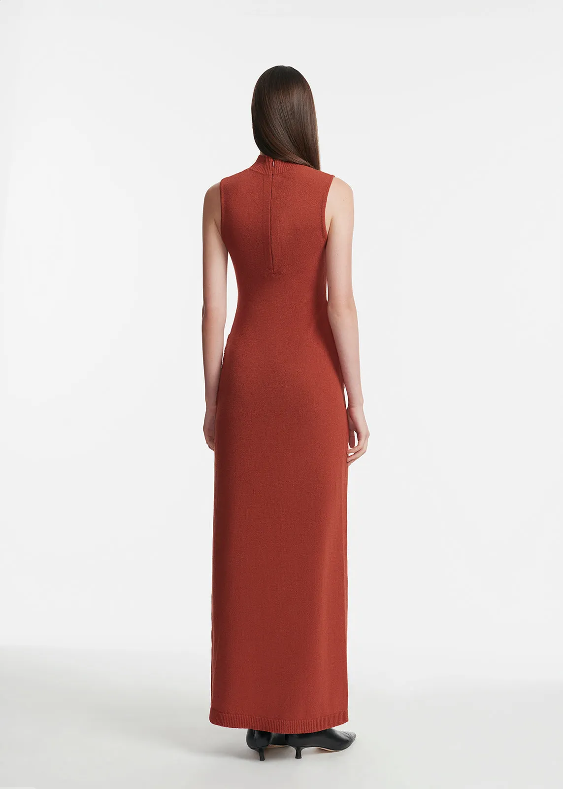 Fringe Detail Knit Mock Neck Dress sold by Lela Rose product image thumbnail 3