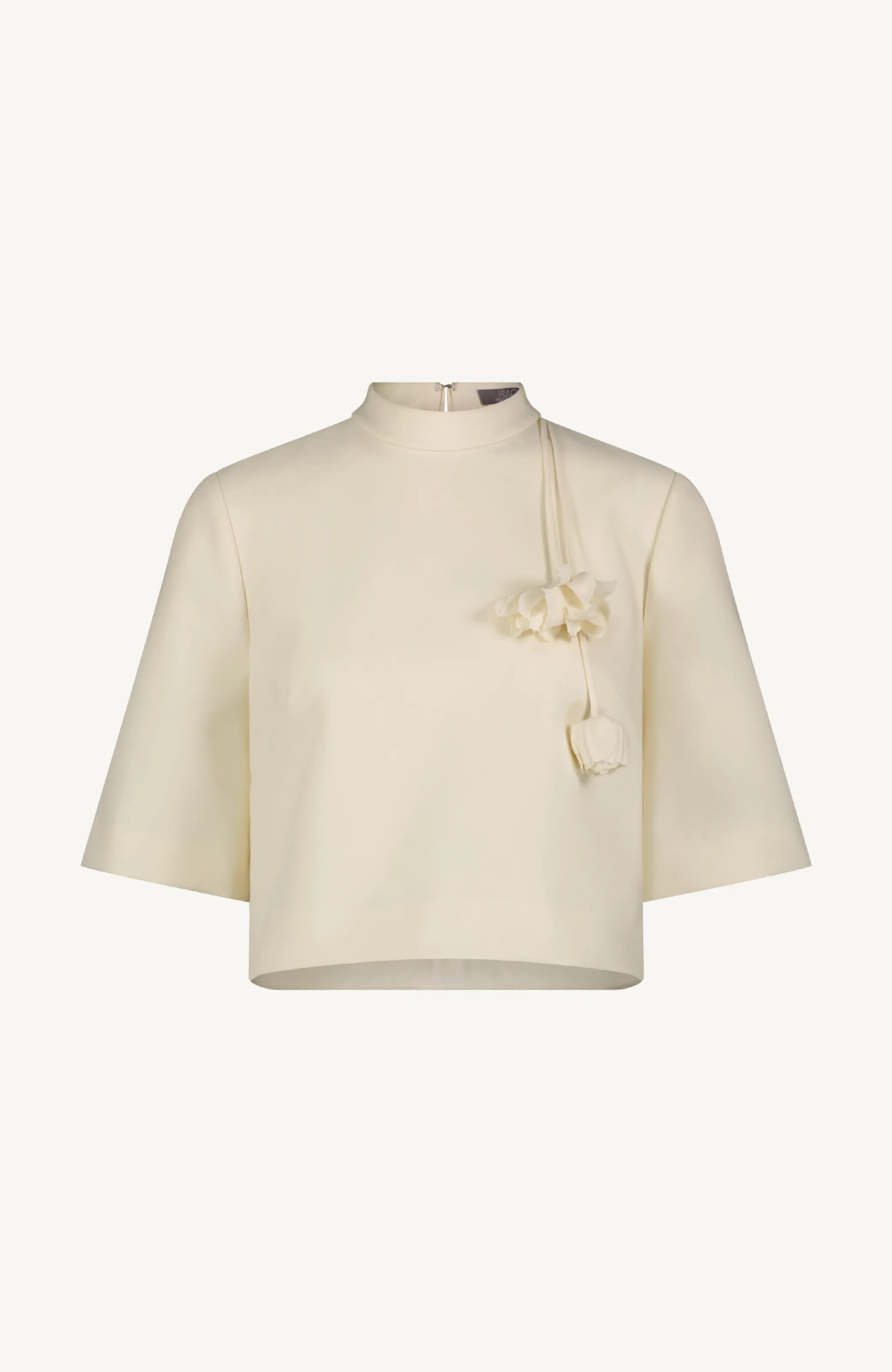 Stretch Twill Drop Flower Crop Top sold by Lela Rose product image thumbnail 4