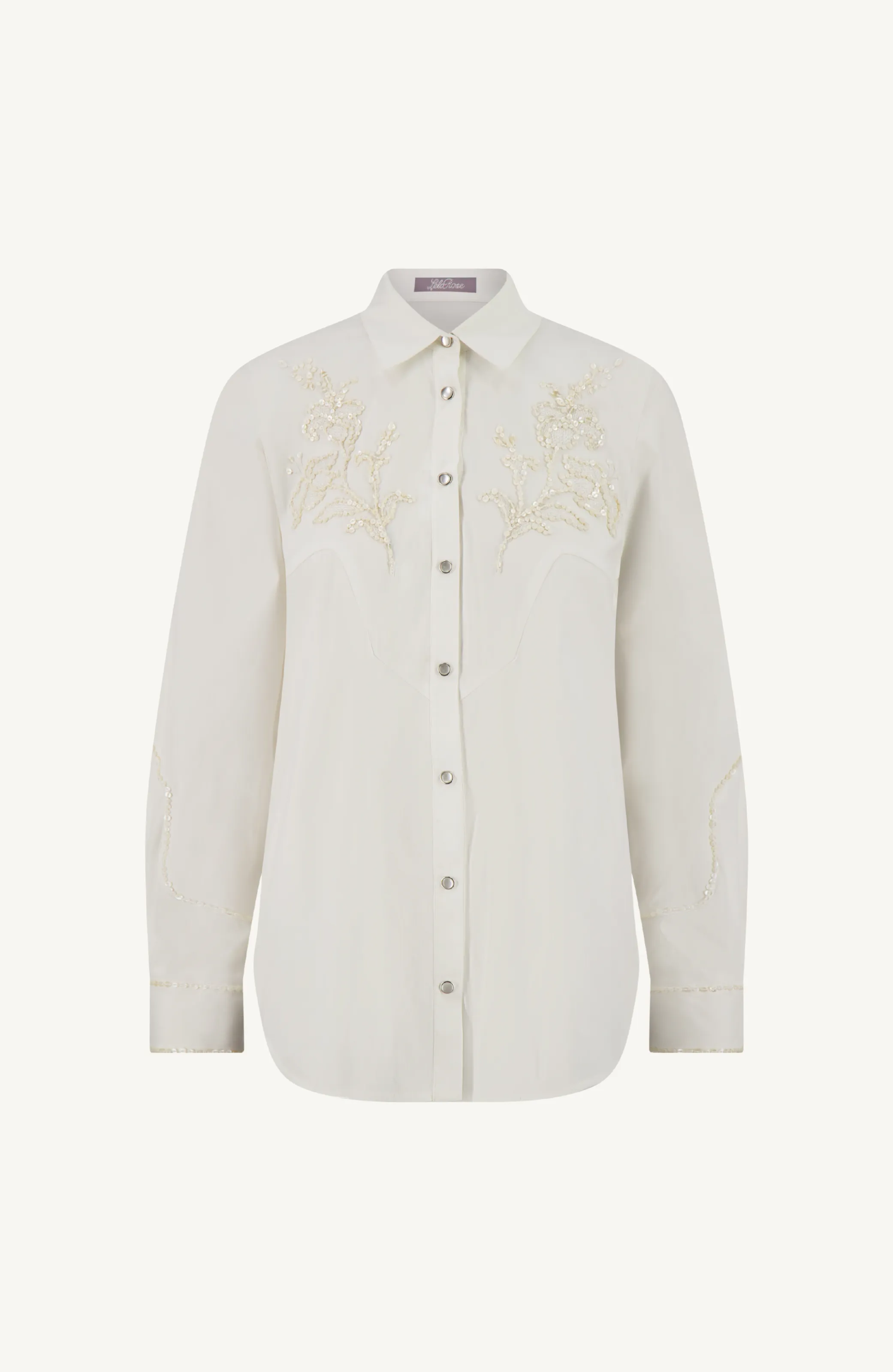 Shell Embroidered Cotton Poplin Shirt sold by Lela Rose product image thumbnail 3