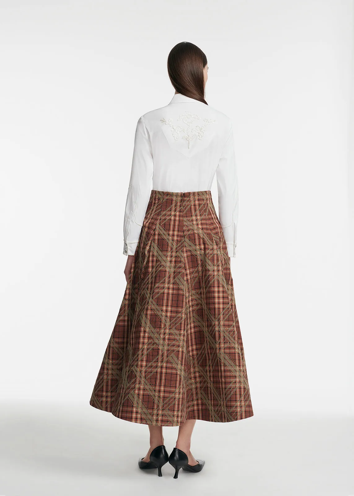 Shell Embroidered Cotton Poplin Shirt sold by Lela Rose product image thumbnail 2