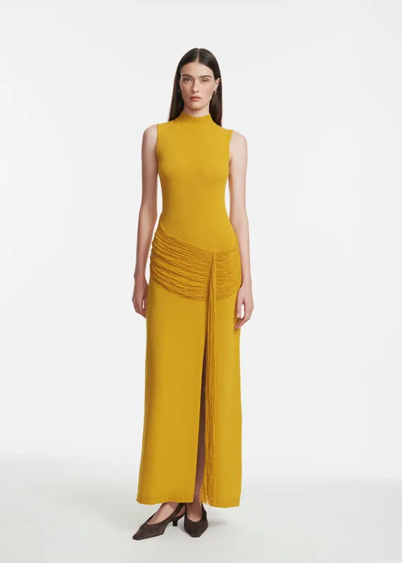 Fringe Detail Knit Mock Neck Dress made by Lela Rose