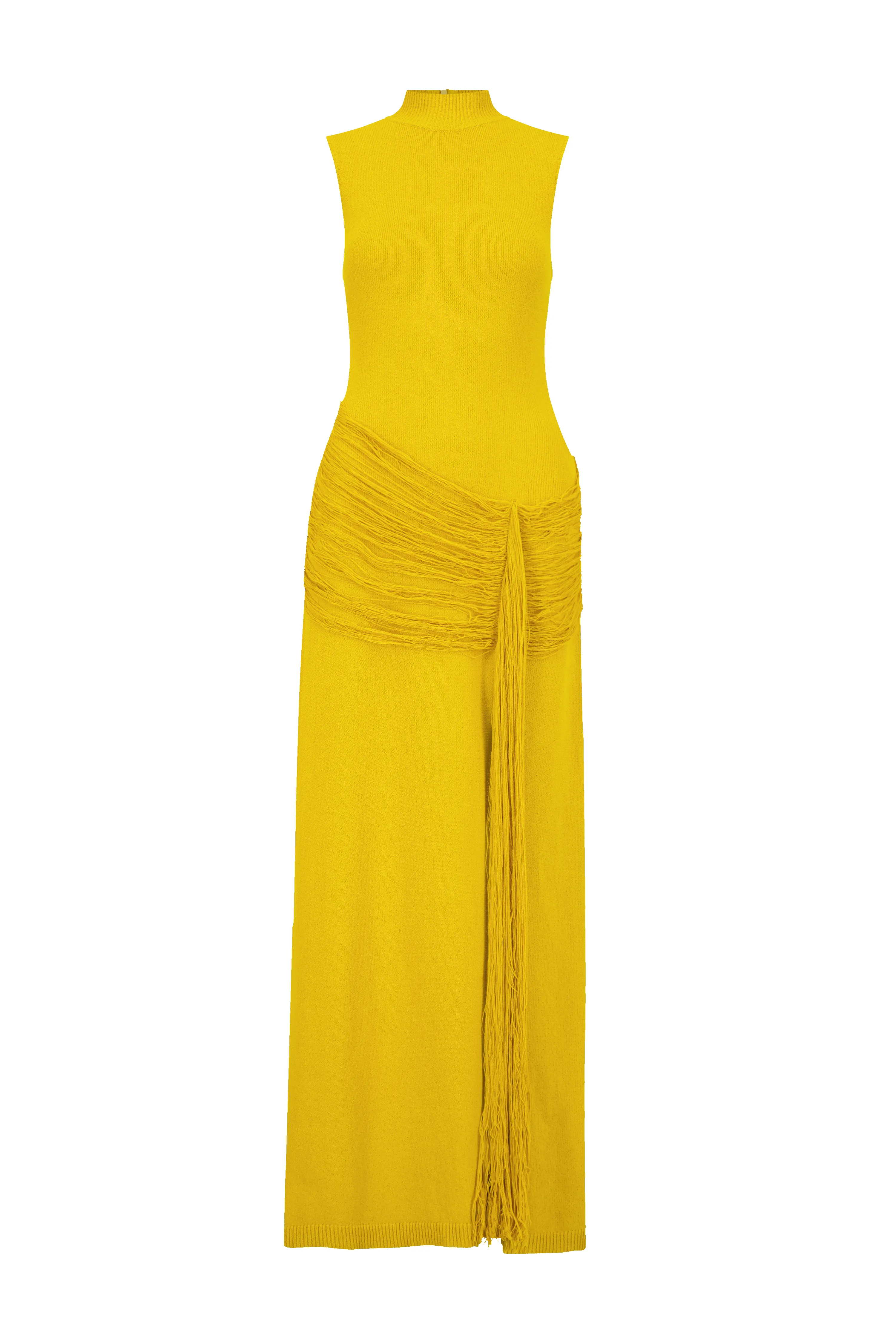 Fringe Detail Knit Mock Neck Dress sold by Lela Rose product image thumbnail 3