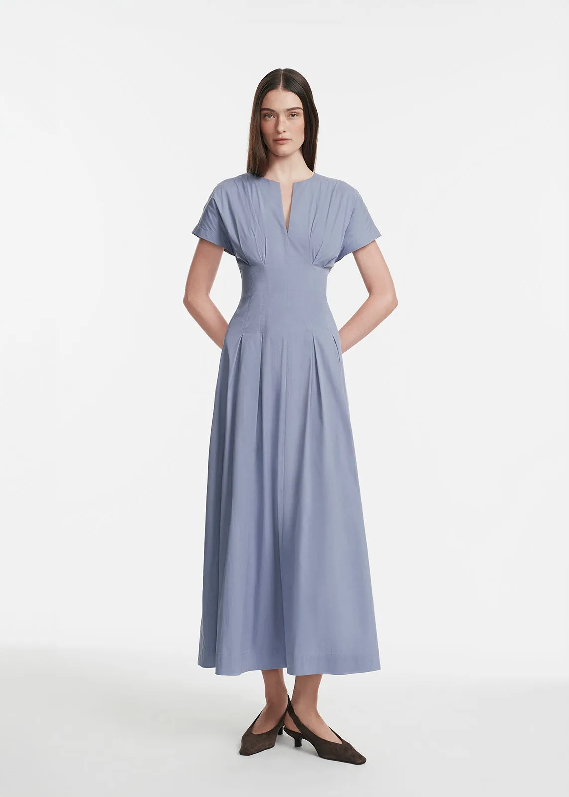 Cotton Poplin Smocked Back Dress sold by Lela Rose