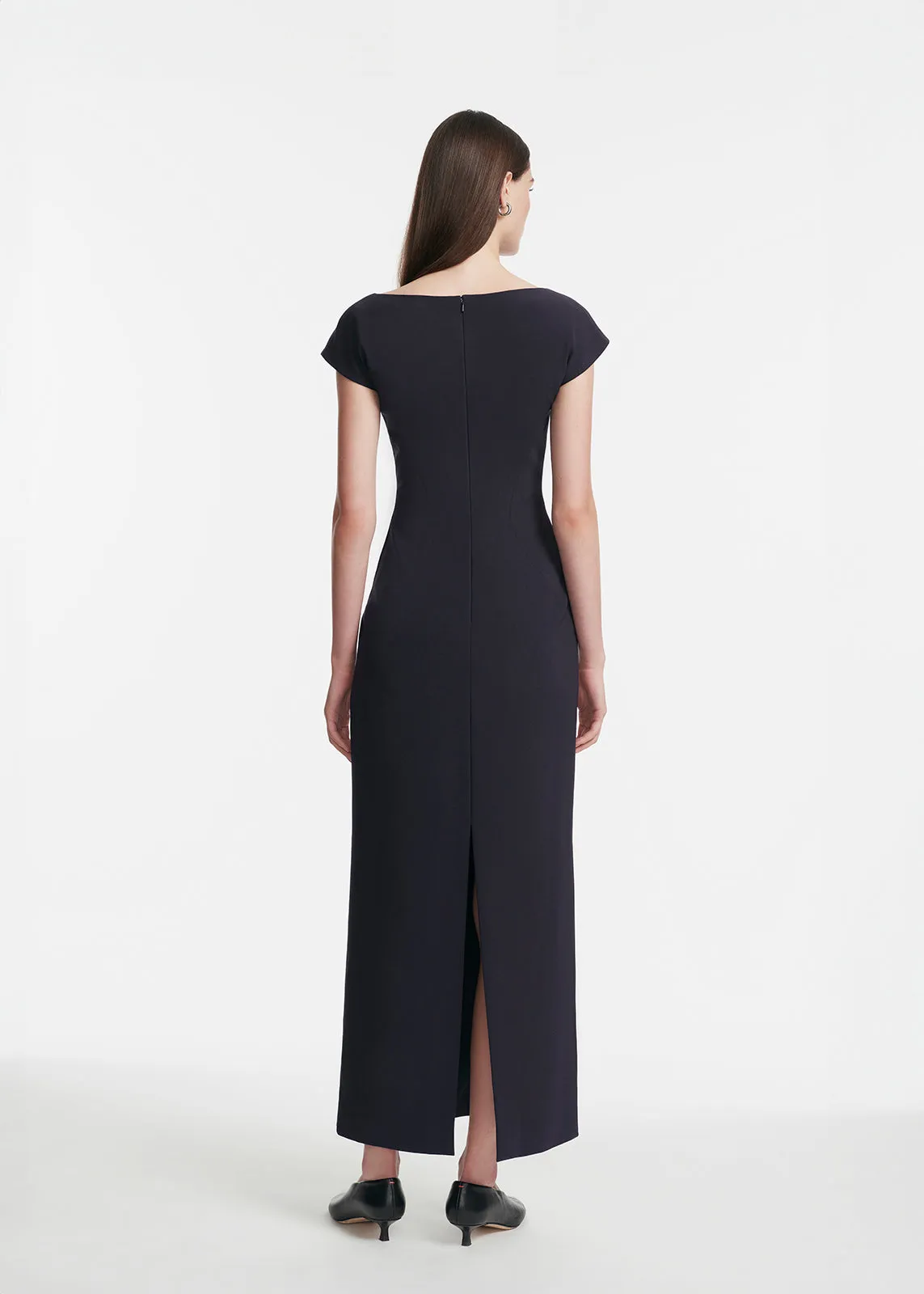 Ikat Floral Embroidered Fluid Crepe Dress sold by Lela Rose product image thumbnail 3