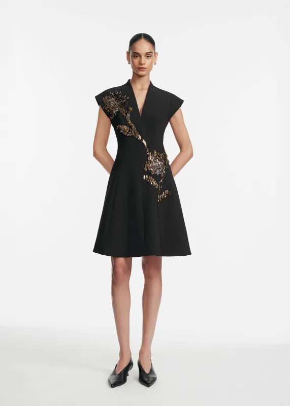 Fishing Lures Embroidered Stretch Twill Mini Dress sold by Lela Rose