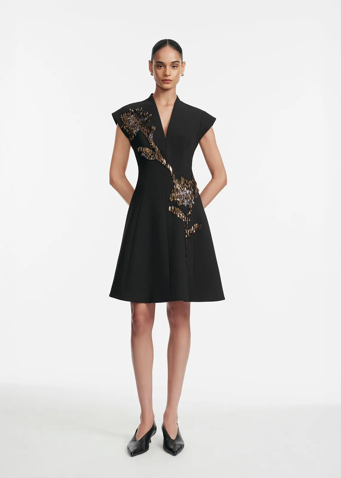 Fishing Lures Embroidered Stretch Twill Mini Dress sold by Lela Rose